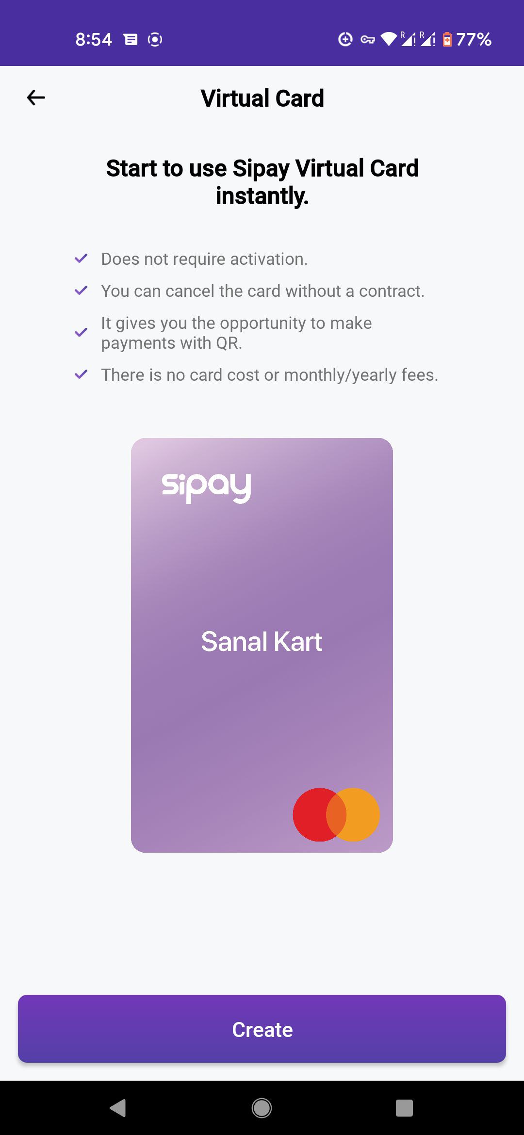 土耳其虚拟卡sipay介绍,可以开10个卡,而且还有注册netflix,spotify等的返利