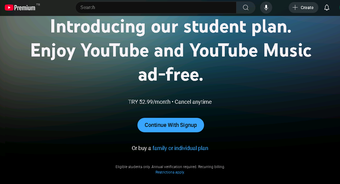 土耳其youtube premium学生套餐订阅,价格低到每月32里拉(人民币5.5元)2025最新教程